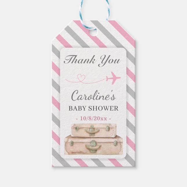 Sprinkle-förmån för World Travel Rosa Flicka Showe Presentetikett (Framsidan)