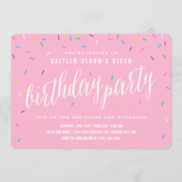 Sprinkle Girl Födelsedagsfest inbjudan | ROSA