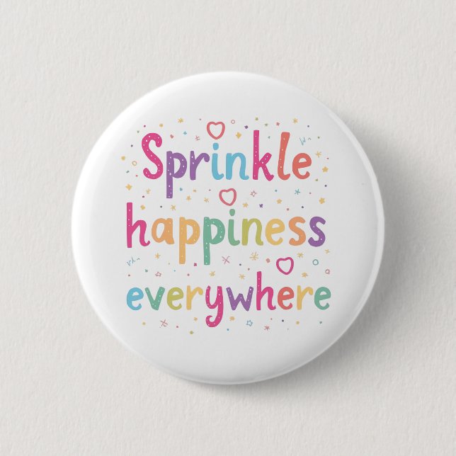 Sprinkle Happiness Everywhere Cute Pastel Quote Knapp (Framsida)