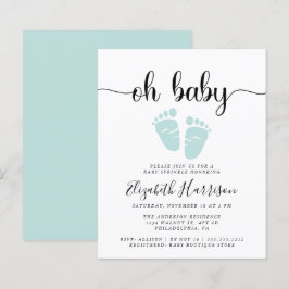 Sprinkle-inbjudan för Grönten Budget Oh Baby Mint 