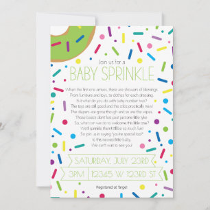 Sprinkle-inbjudan för neutralt Baby Inbjudningar