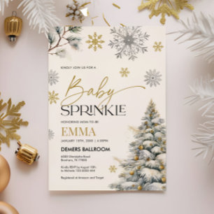 Sprinkle-inbjudan för Winter Baby Inbjudningar