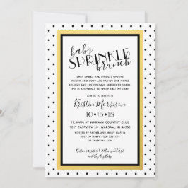 Sprinkle-inbjudan till Black White Polkadot Guld B Inbjudningar