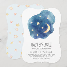 Sprinkle-inbjudan till måne och Stars Boy Baby Inbjudningar