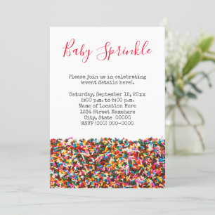 Sprinkle-inbjudningar till baby inbjudningar