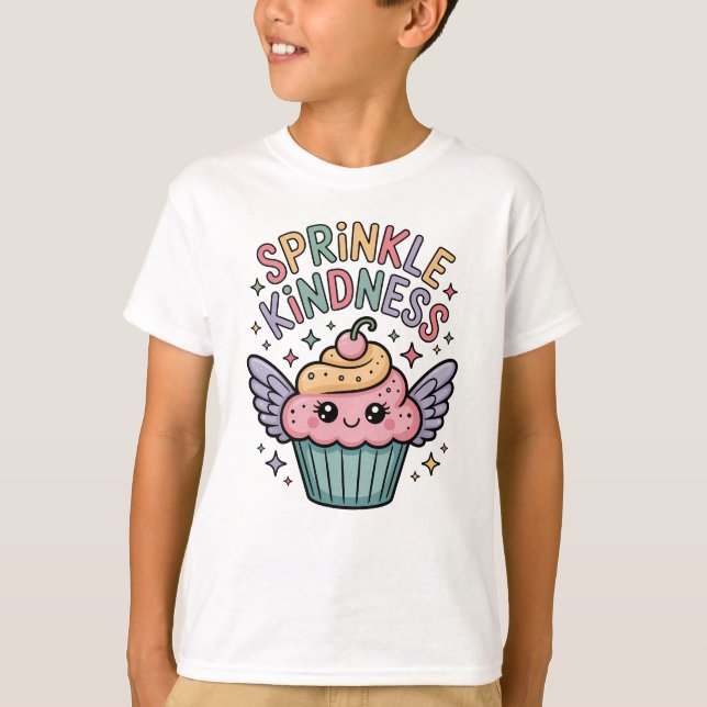 Sprinkle Kindness | Cupcake T Shirt (Framsida)