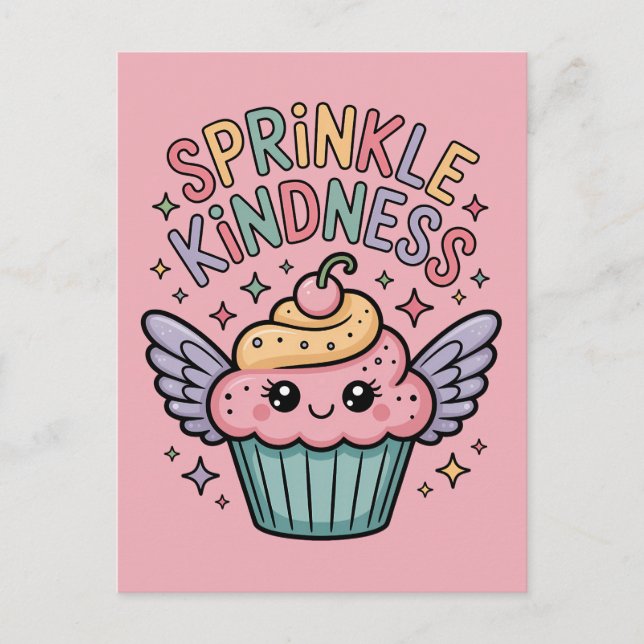 Sprinkle Kindness | Cupcake Vykort (Framsida)