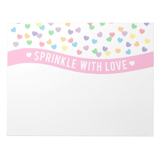 Sprinkle med Kärlek Colorful Hearts Anteckningsblock (Framsida)