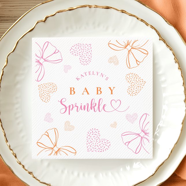 Sprinkle Ribbon Baby Shower Napkins Pappersservett (Skapare uppladdad)