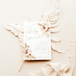 Sprinkle Shower för Boho Beige Baby Inbjudningar
