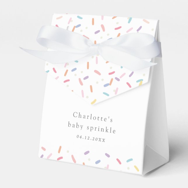 Sprinkle Shower för Cute Rainbow Sprinkles Baby Presentaskar (Framsidan Sidan)