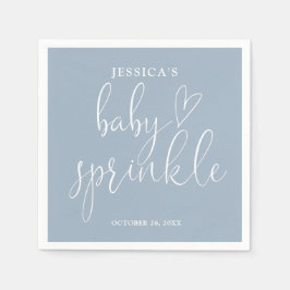 Sprinkle Shower för elegant Dusty Blue Baby Pappersservett