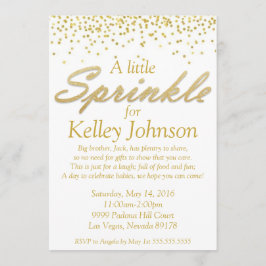 Sprinkle Shower guld Baby Inbjudan