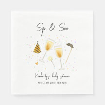 Sprinkle Sip och See Champagne Glass Baby Shower