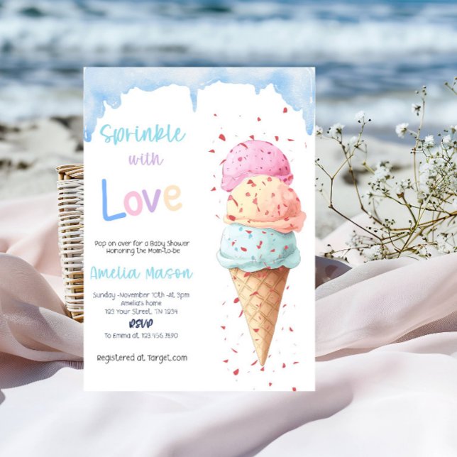 Sprinkle with Love Baby Shower-fest Inbjudningar (Skapare uppladdad)
