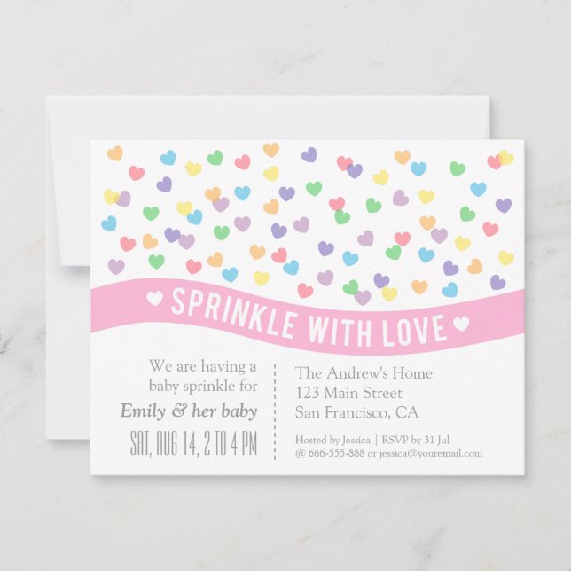 Sprinkle with Love Baby Sprinkle Inbjudningar (Framsida)