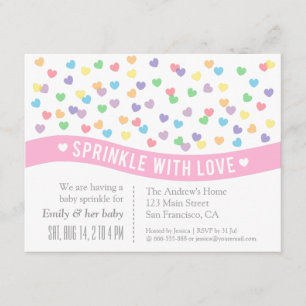 Sprinkle with Love Baby Sprinkle Inbjudningar