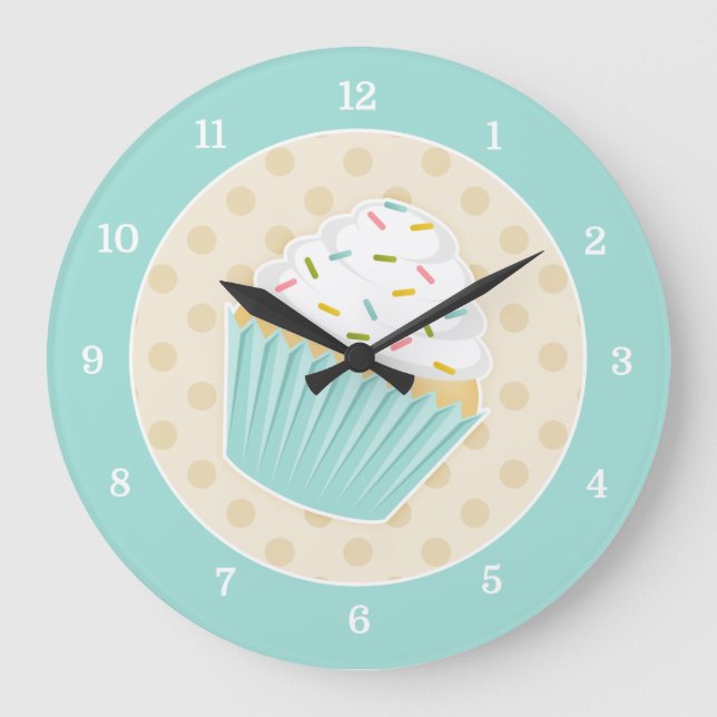 Sprinkled Cuppie Clock Stor Klocka (Framsida)