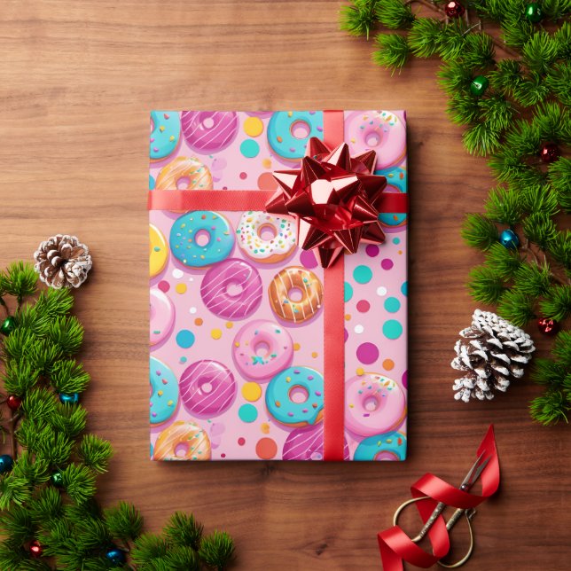 Sprinkled Delight Donut Wrapping Papper Presentpapper (Julgåva)