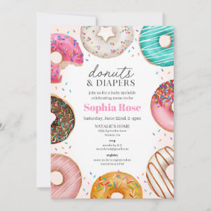 Sprinkled Donut Baby Shower-inbjudan för flicka Inbjudningar