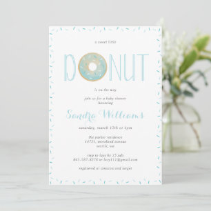 Sprinkled donut babyduschinbjudan_Blue Inbjudningar