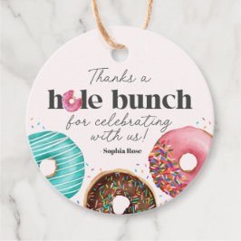 Sprinkled Donut Circle Favor Tag Party Gåvor Etiketter