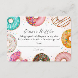 Sprinkled Donut Diaper Raffle-inbjudan Infoga Tilläggskort