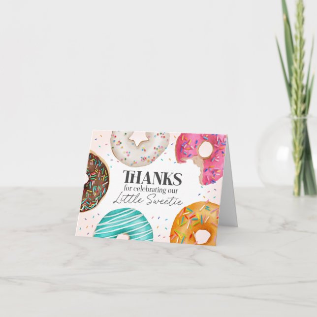 Sprinkled Donut Tack, födelsedag eller Baby Tack Kort (Framsida)