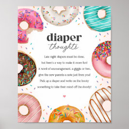 Sprinkled Donuts Baby Shower Diaper Thoughts Sign Poster