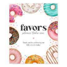 Sprinkled Donuts Birthday Baby Shower favoritskylt
