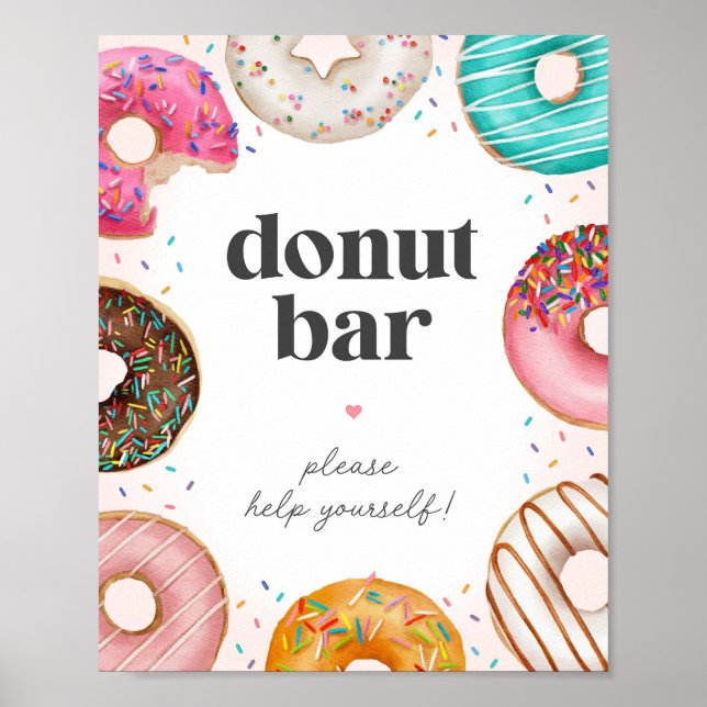 Sprinkled Donuts Birthday Donut Pub Sign Poster (Framsidan)
