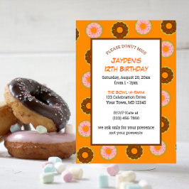 Sprinkled Donuts Tillfällen Orange Small Party Inbjudningar