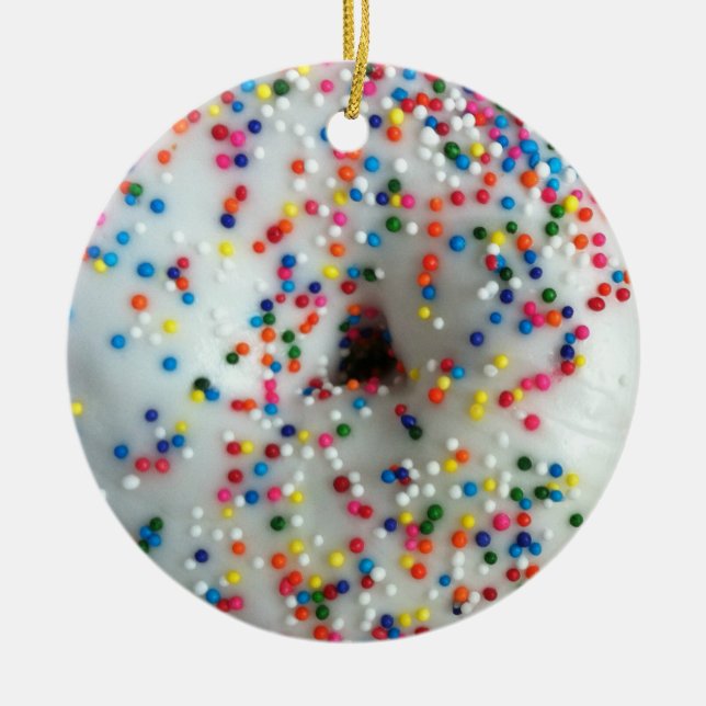Sprinkled Doughnut Julgransprydnad Keramik (Framsidan)