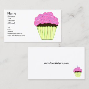 Sprinkled Rosa Frosting-Muffinsar Visitkort