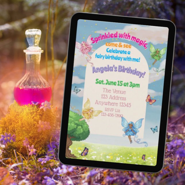 Sprinkled with Magic, Fairy and Butterfly Birthday Inbjudningar (Skapare uppladdad)