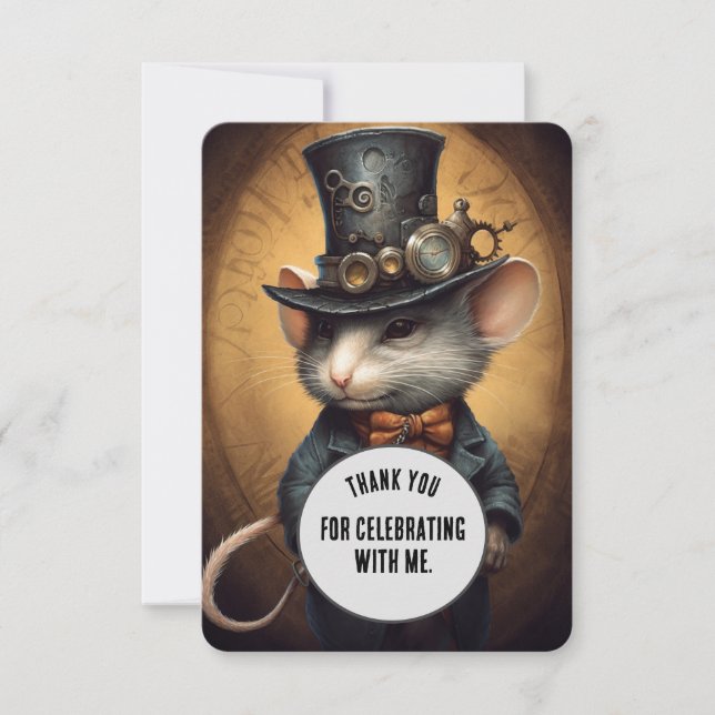 Sprinklepaws  Tack Steampunk-djur Anpassad Kort (Framsida)