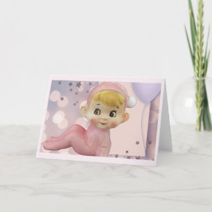 Sprinkler av Pixie Magic Retro Elf-Rosa Helgkort