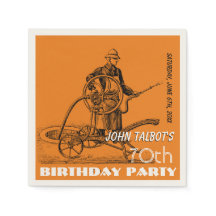 Sprinkler Fireman 70:e Födelsedagsfestens Papperss