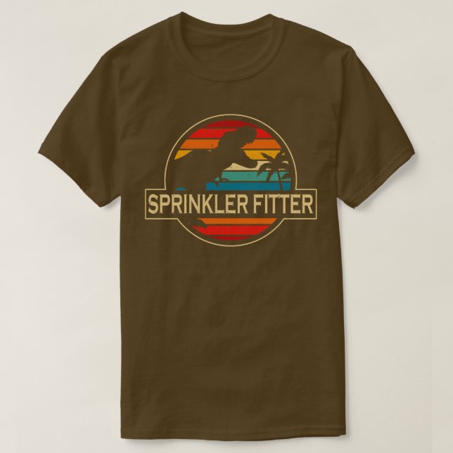 Sprinkler Fitter Dinosaur T Shirt (Design framsida)