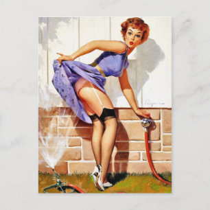Sprinkler Pin-Up Vykort