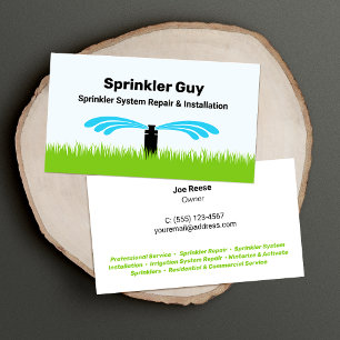 Sprinklerbevattningsskydd och -reparation visitkort