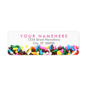 Sprinkles-Adressetiketter Returadress Etikett