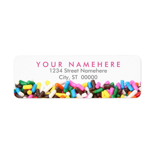 Sprinkles-Adressetiketter Returadress Etikett (Framsidan)
