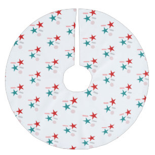 Sprinkles and Stars Fjärde Juli Patriotisk Julgransmatta Borstad Polyester