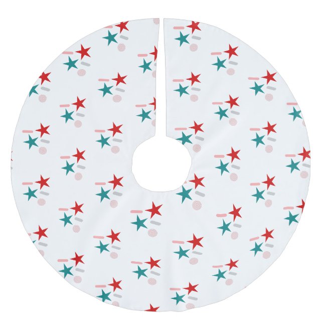 Sprinkles and Stars Fjärde Juli Patriotisk Julgransmatta Borstad Polyester (Framsidan)