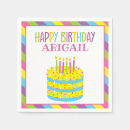 Sprinkles Birthday Cake Personlig Napkins Pappersservett