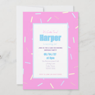 Sprinkles Cake Decorating Birthday Invitation Inbjudningar