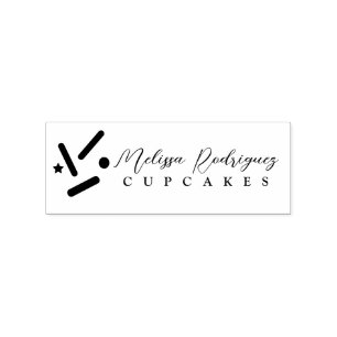 Sprinkles Cupcake Cake Bakery Baker Script Logotyp Stämpel