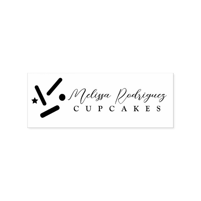 Sprinkles Cupcake Cake Bakery Baker Script Logotyp Stämpel (Tryck)