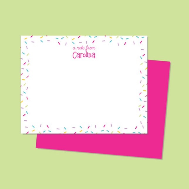 Sprinkles Cute Shock rosa Girly Stationery Note-ko Anteckningskort (Skapare uppladdad)